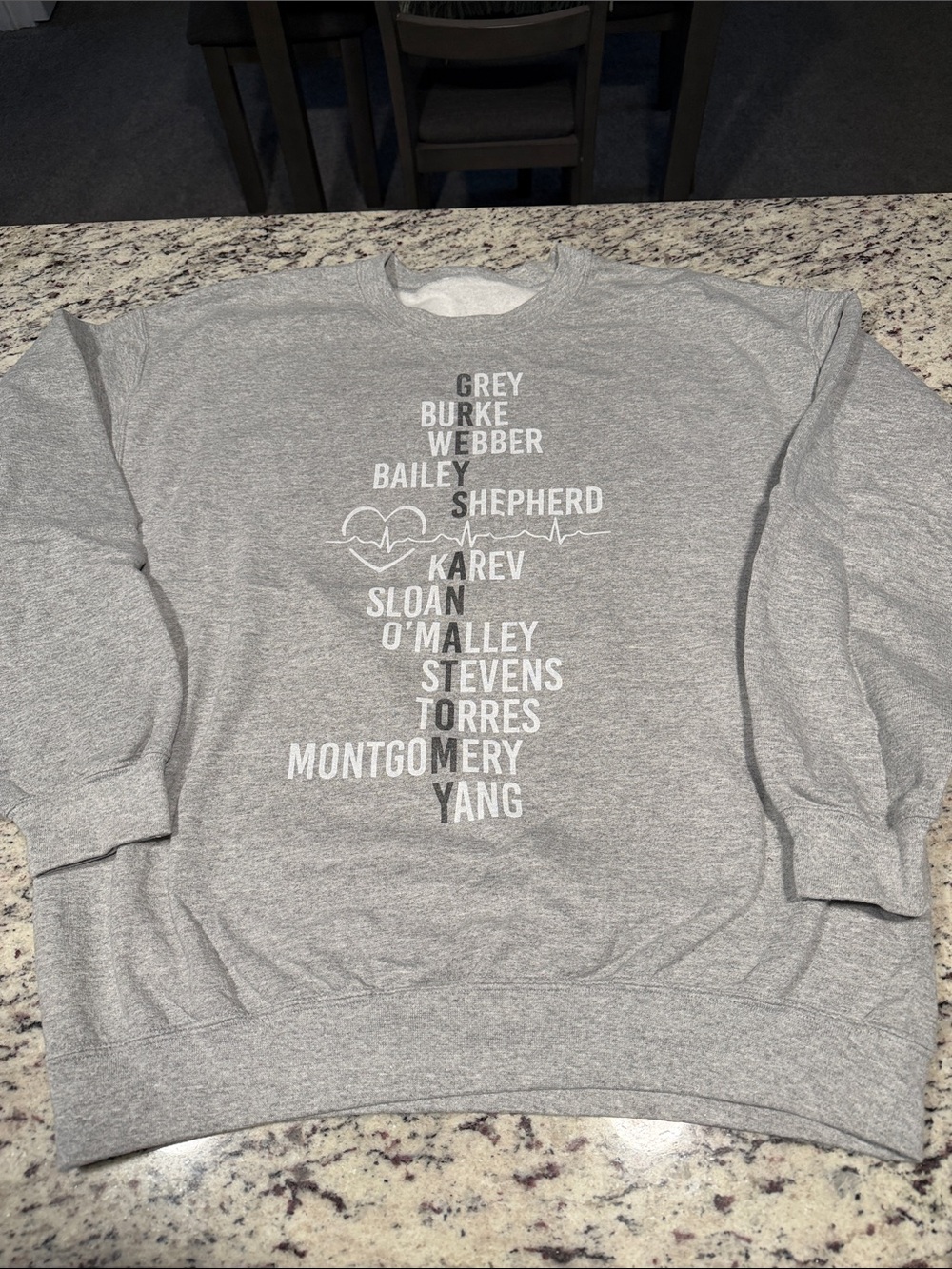 Grey Crewneck Graphic Sweatshirt - Unbranded